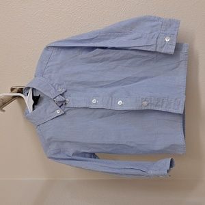 Mark Jason Boys Button-Down Dress Shirt 4T Blue m/White Pinstripe